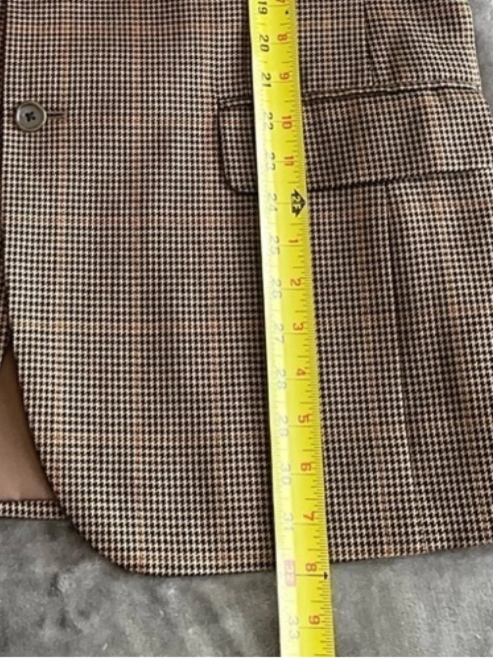 JoS. A. Bank Houndstooth Sport Coat Jacket Mens 41R Tan Silk Camel Hair Preppy